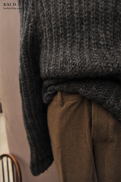 World Rover Hand Knit Sweater - Charcoal - S, M (NO RETURN)