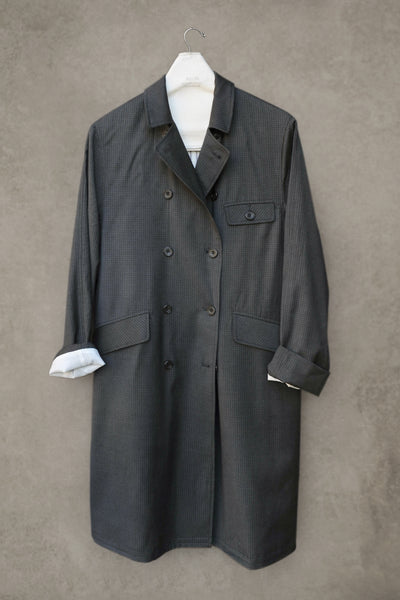Keaton Trench Coat - Mini Check Virgin Wool  - XS, S, M, L