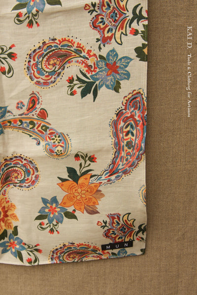 Peiti Linen Scarf - Cheerful Paisley