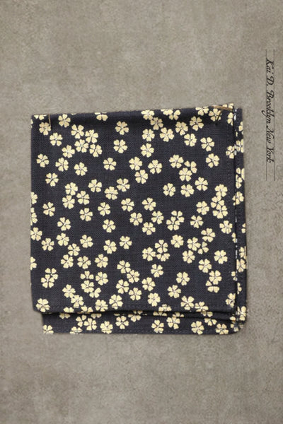 Indigo Cherry Blossom Pocket Square - Indigo