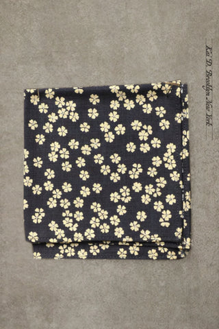 Indigo Cherry Blossom Pocket Square - Indigo
