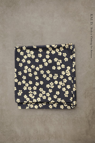 Indigo Cherry Blossom Pocket Square - Indigo