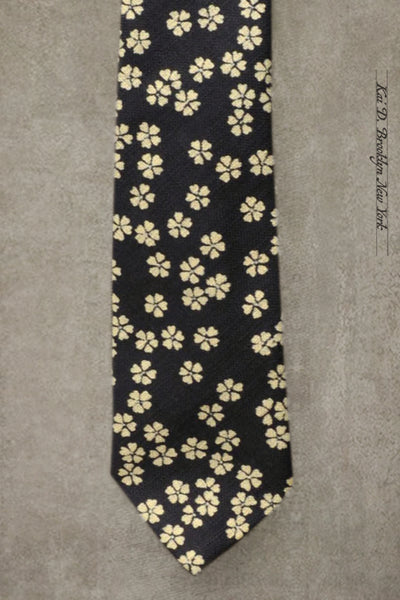 Indigo Cherry Blossom Tie