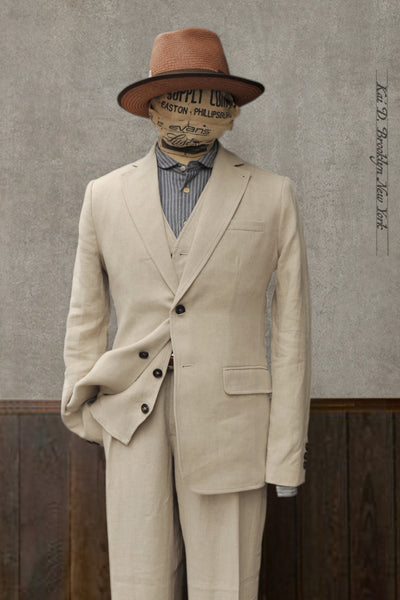 Chris Two Button Blazer - Natural Linen - M, L