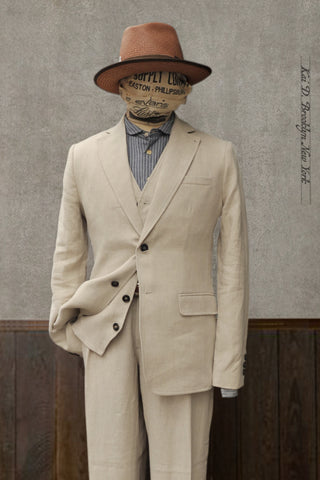 Chris Two Button Blazer - Natural Linen - M, L