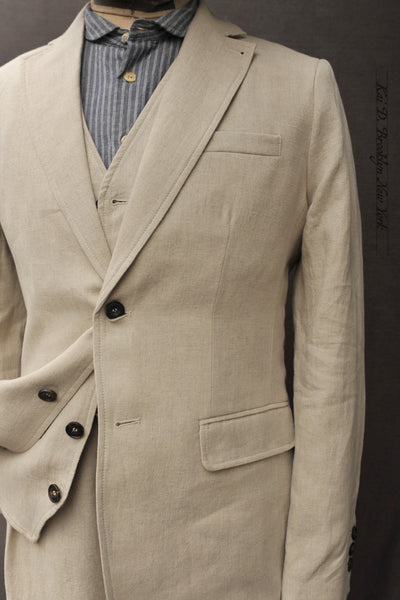 Chris Two Button Blazer - Natural Linen - M, L