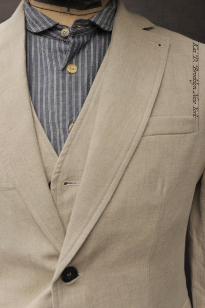 Chris Two Button Blazer - Natural Linen - M, L