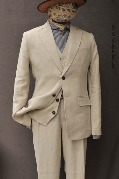 Chris Two Button Blazer - Natural Linen - M, L