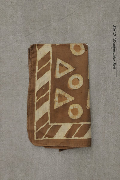 Block Print Cotton Bandana - Clay/Sand