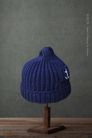 Heavy Gauge Ribbed Beanie - Cobalt Blue - One Size