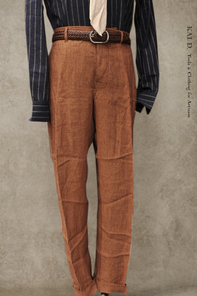 Ken Wide Cut Trousers - Cognac - L