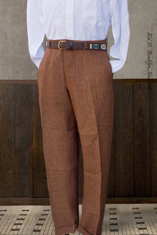 Ken Wide Cut Trousers - Cognac - L (size 35/36)