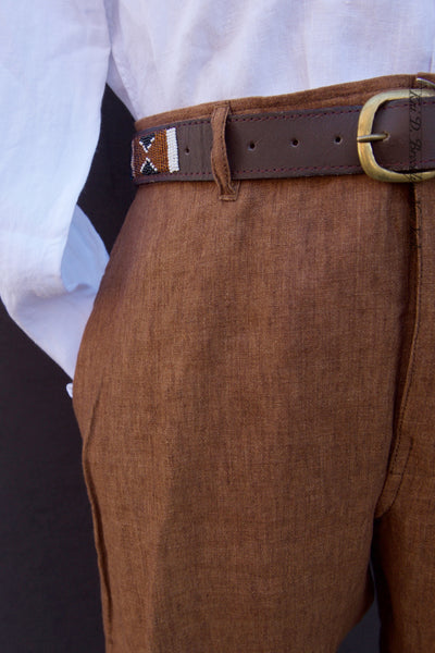 Ken Wide Cut Trousers - Cognac - L (size 35/36)