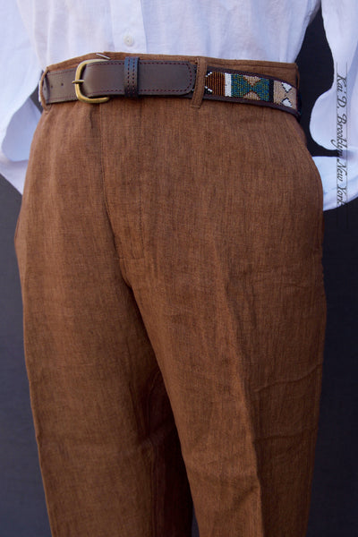 Ken Wide Cut Trousers - Cognac - L (size 35/36)
