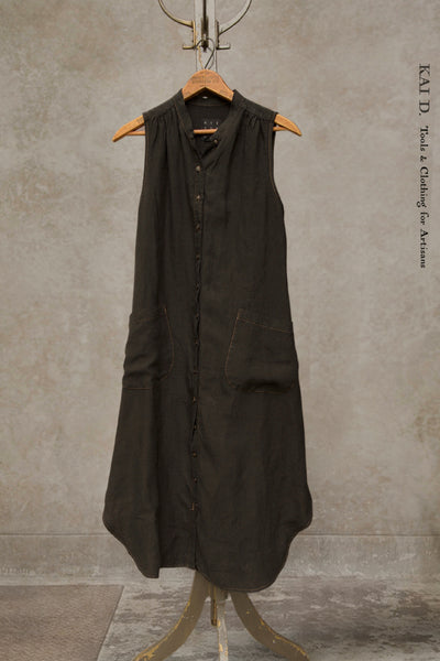 Colleen Dress - Black Linen - XS