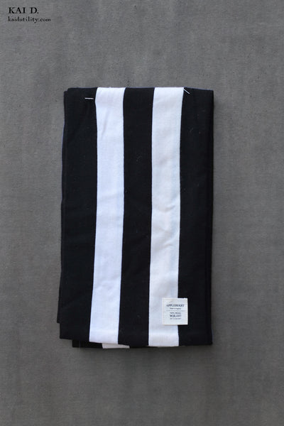 Wool College Scarf - Black/Off White