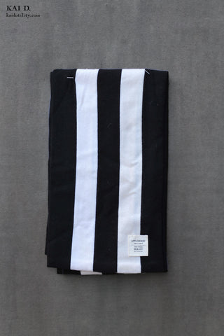 Wool College Scarf - Black/Off White
