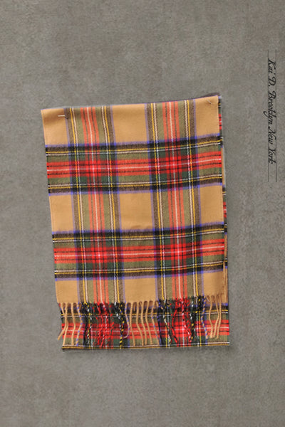 Pure Cashmere Wool Scarf - Colorful Plaid
