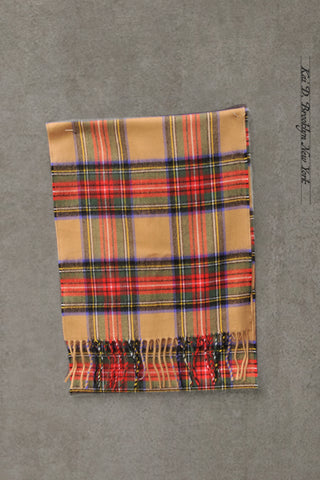 Pure Cashmere Wool Scarf - Colorful Plaid
