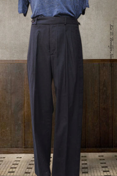 Wide Leg Matisse Pants - Cool Touch Cotton Linen - Blue - 31