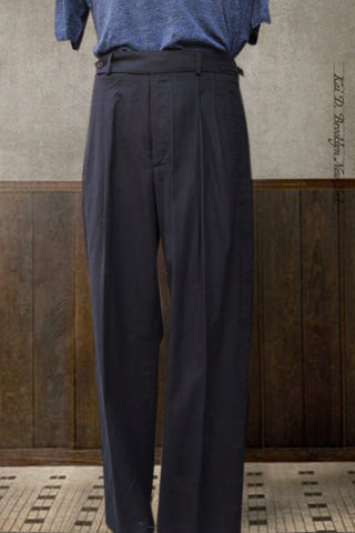 Wide Leg Matisse Pants - Cool Touch Cotton Linen - Blue - 31