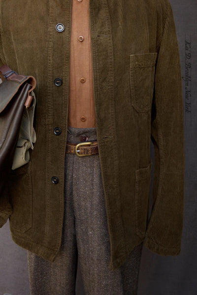 French Chore Jacket - Washed Chestnut Corduroy - 44, 46, 48