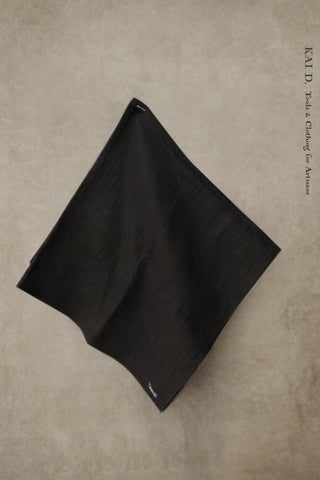 Neckerchief / Head Scarf - Corrugated Double Gauze Cotton - Black