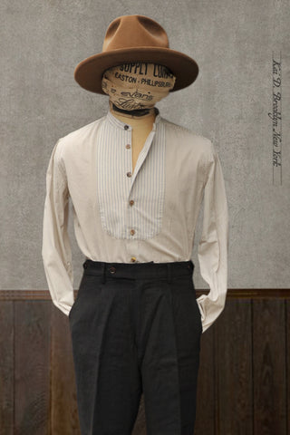 Cotton Bib Shirt - Off White - M, L, XL