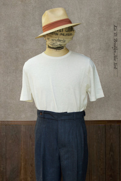 Fine Gauge Cotton Linen Tee - Eggshell - 6 (XL)