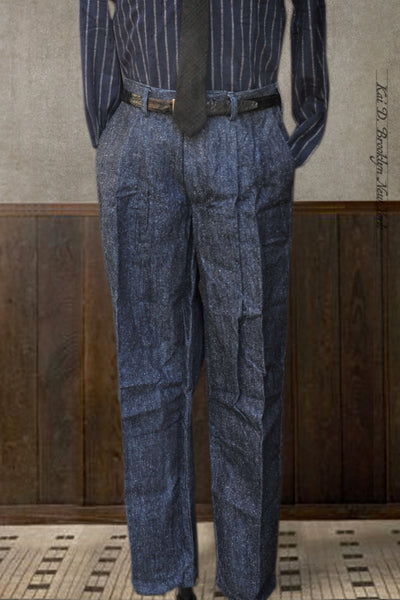 Sheffield Trousers - Cotton Silk Denim - M, L