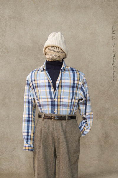 Big Cozy Plaid Shirt - Blue/navy/tan - L, XL (NO RETURN)