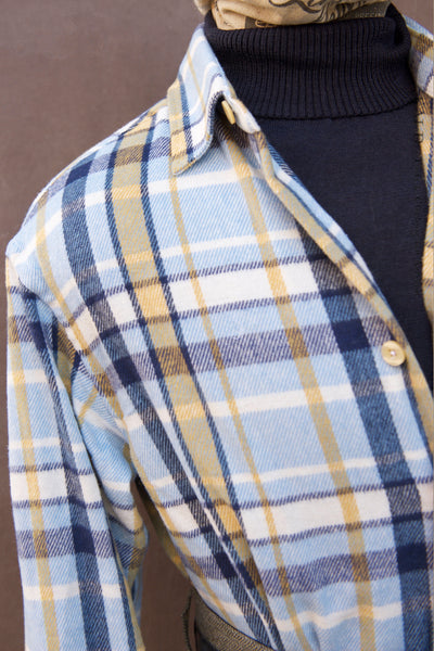 Big Cozy Plaid Shirt - Blue/navy/tan - L, XL (NO RETURN)