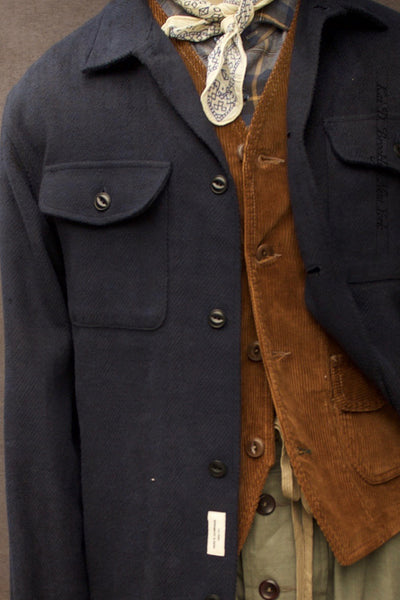 Cropped CPO Overshirt - Night Blue - L, XL, XXL