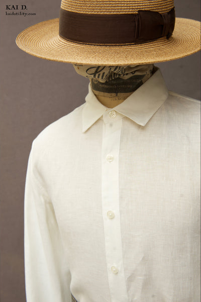 Delancey Shirt - Belgian Linen - Oyster White - S, M, L, XL, XXL