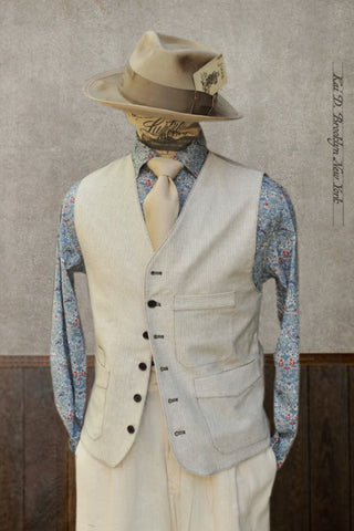 Shoemaker's Vest - Cream Pin - S, M, L, XXL