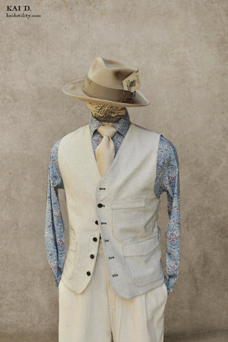Shoemaker's Vest - Cream Pin - S, M, L, XL, XXL