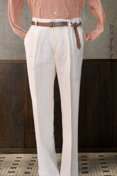Wyatt One Pleat Pants -Eggshell - 46, 48, 50, 52