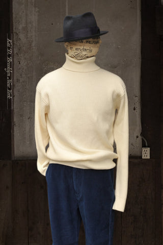 Perfect Ribbed Turteneck Sweater - Off White - M, L