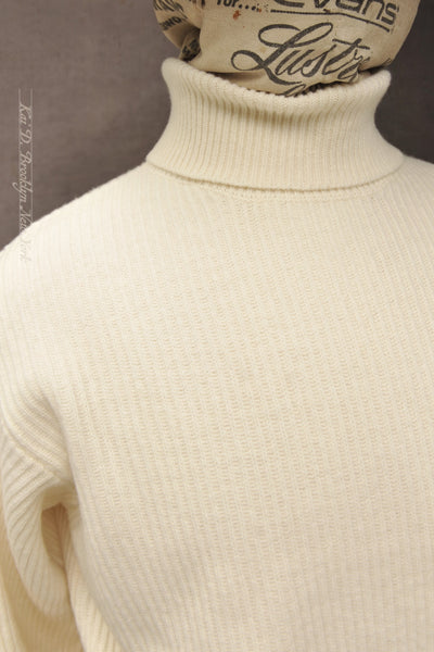 Perfect Ribbed Turteneck Sweater - Off White - M, L