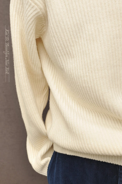 Perfect Ribbed Turteneck Sweater - Off White - M, L