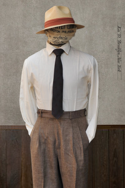 Delancey Shirt - Cream White Soft Herringbone - S, M, XL, XXL