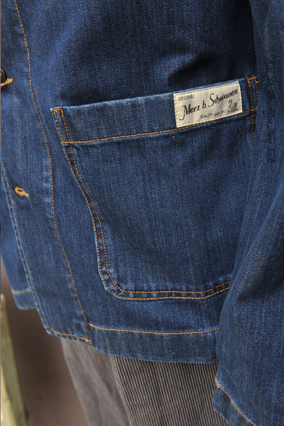 Cropped Worker's Denim Jacket - Washed Indigo - M, L (NO RETURN)