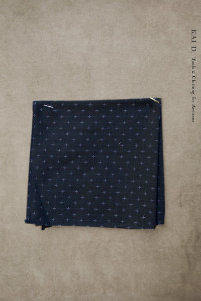 Sashiko Cross Stitch Cotton Pocket Square - Black
