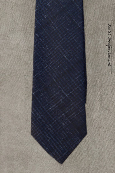 Tropical Crosshatched Wool Tie - Artist Blue
