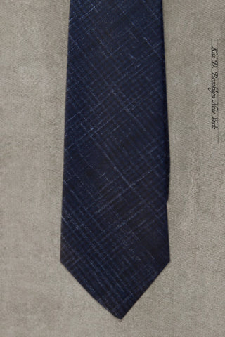 Tropical Crosshatched Wool Tie - Artist Blue