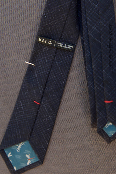Tropical Crosshatched Wool Tie - Artist Blue