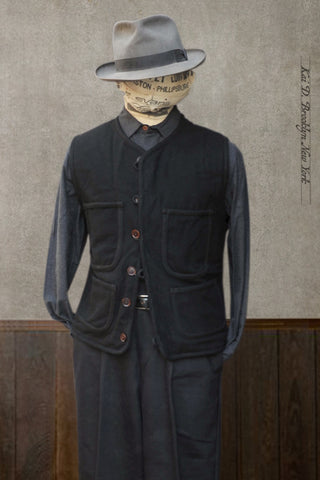 Cruiser Vest - Black Boiled Wool - S, M