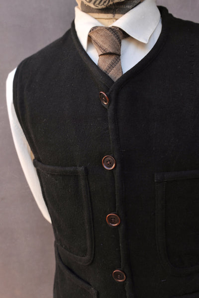 Cruiser Vest - Black Boiled Wool - S, M