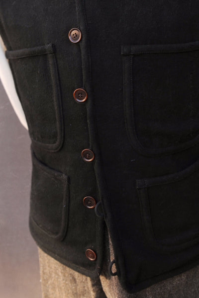 Cruiser Vest - Black Boiled Wool - S, M