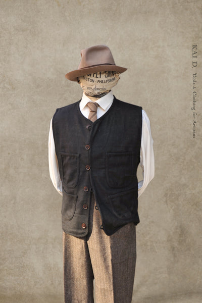 Cruiser Vest - Deep Charcoal Wool - L, XL